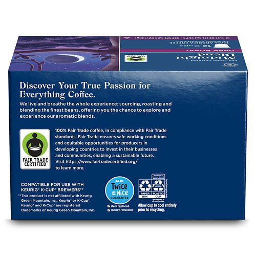 Barissimo Fair Trade Midnight Blend Dark Roast Coffee Pods, 12 count